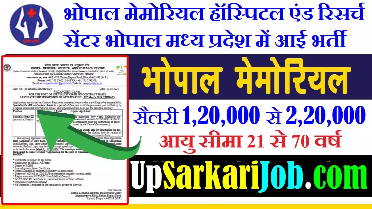 ICMR-BMHRC Bharti BMHRC Recruitment