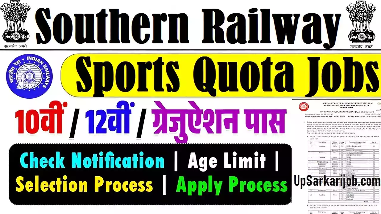 Southern Railway Sports Quota Bharti Southern Railway Sports Persons Recruitment