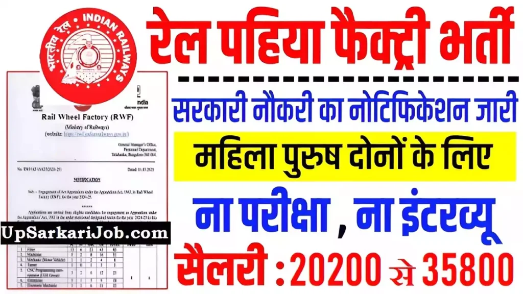 Rail Wheel Factory Bharti RWF Recruitment