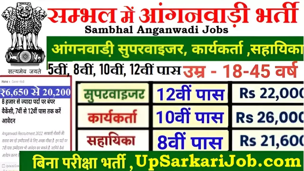 Sambhal Anganwadi Bharti Sambhal Anganwadi Vacancy