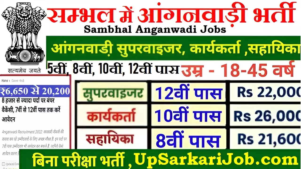 Sambhal Anganwadi Bharti Sambhal Anganwadi Vacancy