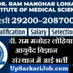 DrRMLIMS bharti 2026 : डॉ. राम मनोहर लोहिया संस्थान में भर्ती