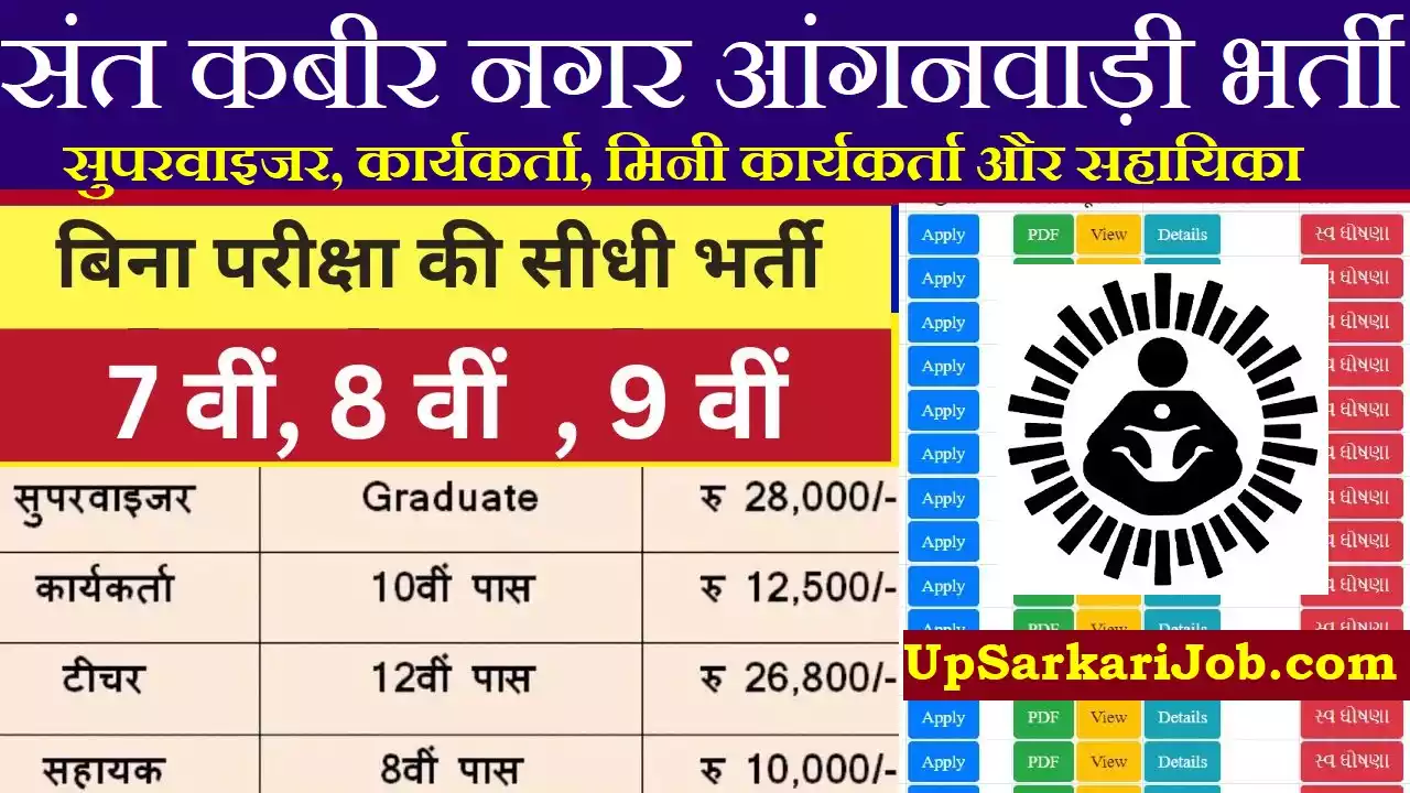 Sant Kabir Nagar Anganwadi Bharti Sant Kabir Nagar Anganwadi Vacancy